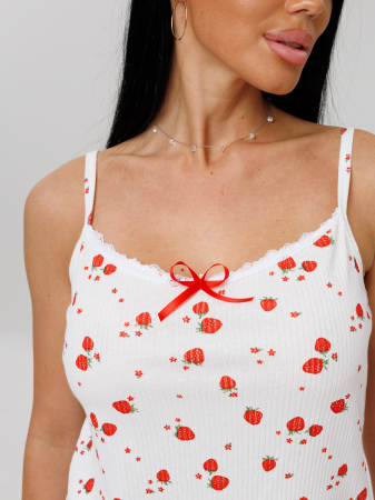 Женская пижама П-96 (Каш) / Молочный (клубника)