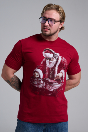 Мужская футболка 8581 / бордо+диско дедМ