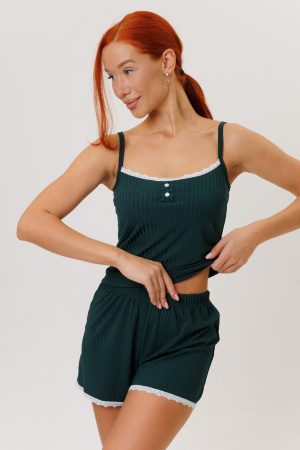 Женский костюм с шортами 2267 / Изумруд