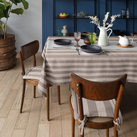 Скатерть рогожка "Волшебная Ночь" / Зебра-экрю