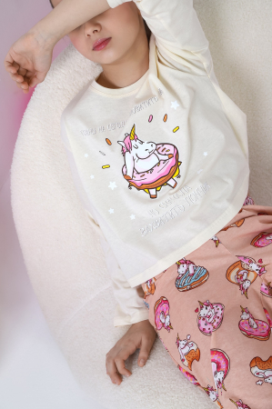 Пижама для девочки Единопончик-1 / молочный