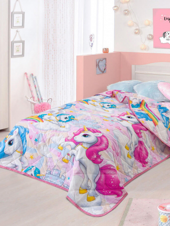 Покрывало стеганое детское поплин / Карусельки