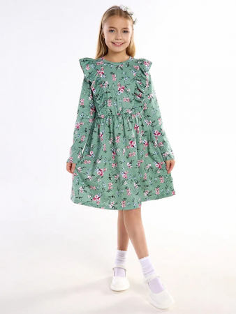 Детское платье "Красотка" / Веточки на зеленом