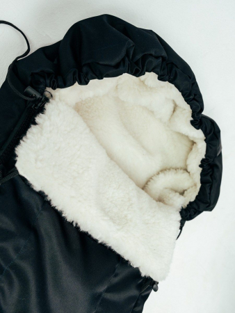 Детский конверт меховой на выписку / черный