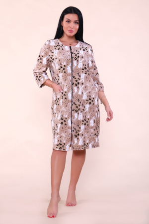 Женский халат 513 / Зайцы, бежевый
