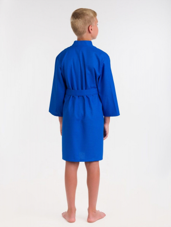 Детский вафельный халат / васильковый