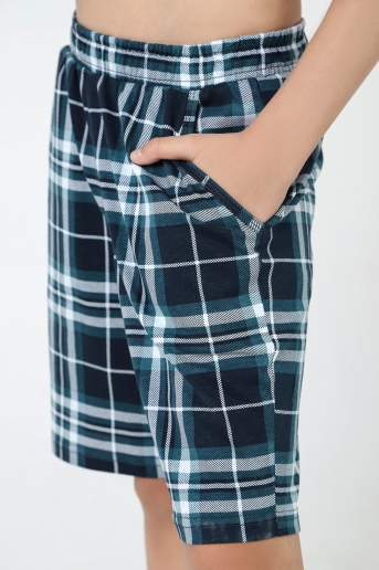 Шорты для мальчика Патрик-2 / клетка петроль