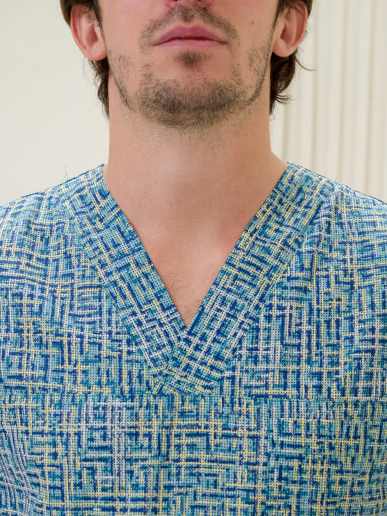 Рубашка медицинская мужская М-286-13367 Поплин