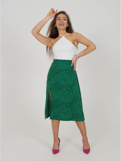 Женская юбка Хельга / Леопард зеленый