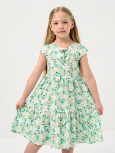 Детское платье "Славянка" / Салатовый