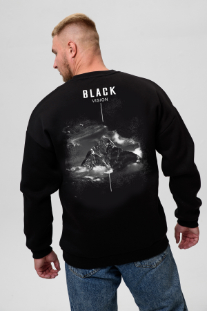 Мужской свитшот 8559 / черный+горы
