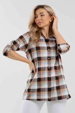 Женская рубашка 36988 / коричневый