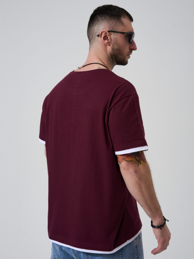 Мужская футболка "Типаж" 2290-К / Бордовый