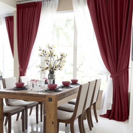 Комплект штор "Волшебная Ночь" Рогожка / Бордо