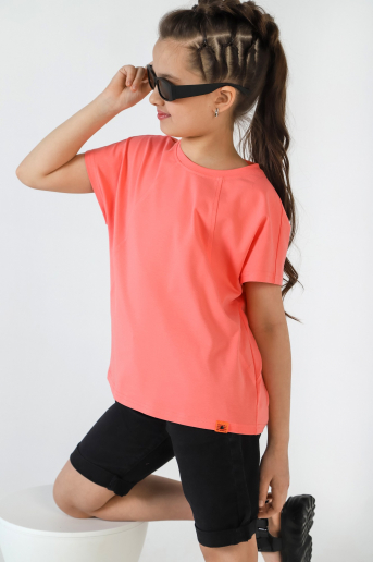 Футболка для девочки Гретта-1 / Коралловый
