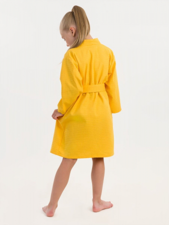 Детский вафельный халат / жёлтый