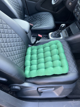 Подушка автомобильная на сиденье "АВТО-БИО" 40x40 / зеленая