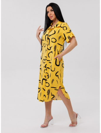 Женский халат Х-105(К) / Желтый (узоры)