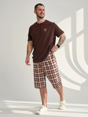 Мужской комплект "Пальма" (бриджи) 2456-К / Коричневый