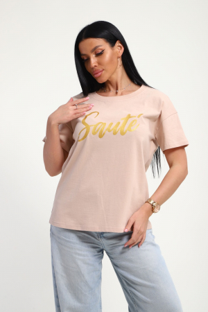 Женская футболка 85662 / бежевый