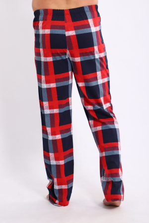 Брюки (макси) домашние мужские из кулирки / Красная клетка