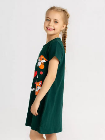Детская сорочка "Мультяшки" / Изумрудный арт. дк230и