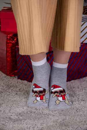 Женские носки  стандарт Символ дружбы (набор 3 пары) / белый, красный, серый