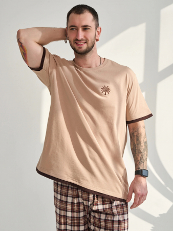 Мужской комплект "Пальма" (бриджи) 2456-К / Бежевый