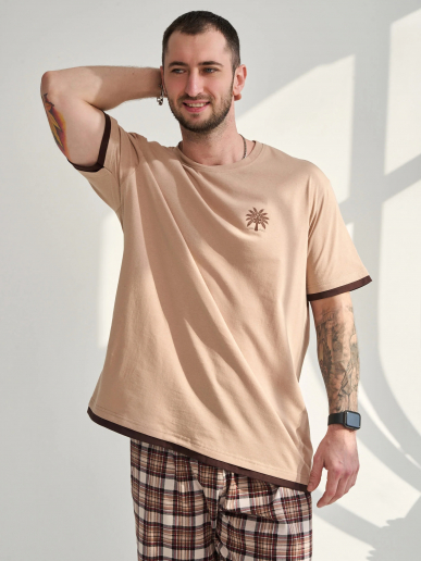 Мужской комплект "Пальма" (бриджи) 2456-К / Бежевый