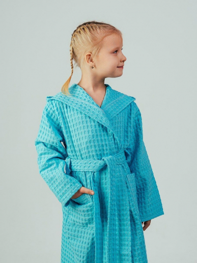 Детский вафельный халат "Комфорт" / голубой