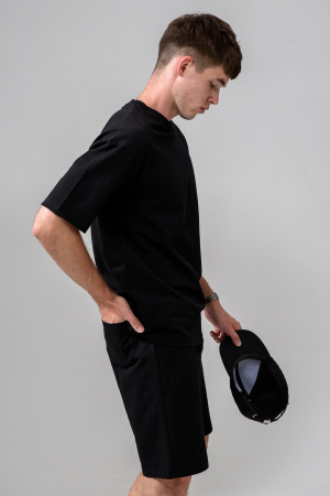 Мужской костюм с шортами 14486 / черный