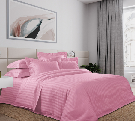 Ткань страйп-сатин / Розовый