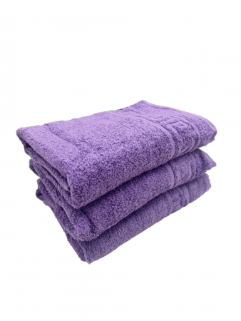 Полотенце махровое Туркмения греческий бордюр / фиолетовый 430 г/м2