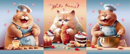 Набор полотенец вафельное полотно 3 шт. / Шеф-повар