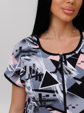 Женский халат Х-154(К) / Серый (геометрия)