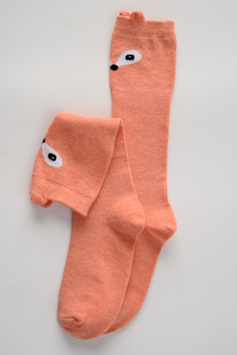 Детские гольфы Мишка и лиса (набор 2 пары) / бежевый, персик