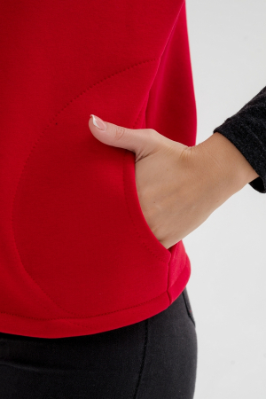 Жилет женский из футера / Красный макси