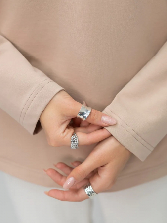 Женский джемпер-поло футер / Пудровый