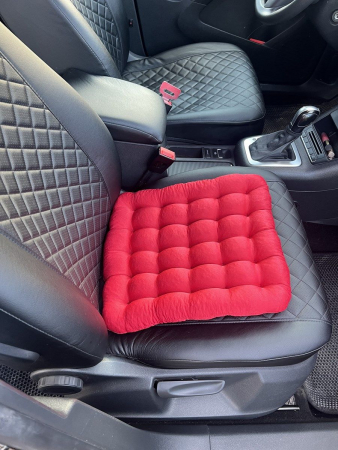 Подушка автомобильная на сиденье "АВТО-БИО" 40x40 / красная
