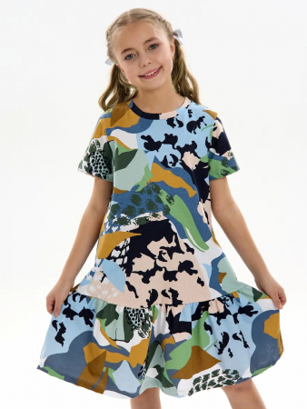 Детское платье "Лето" / Цветы камуфляж