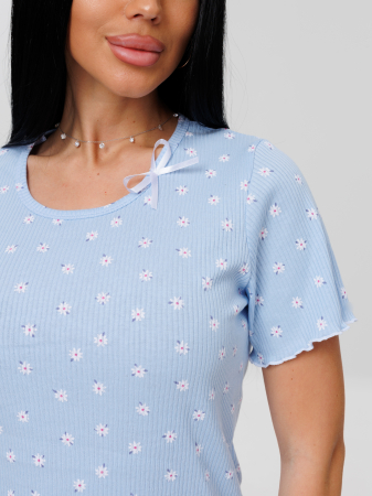 Женская пижама П-97(Каш) / Голубой (цветы)
