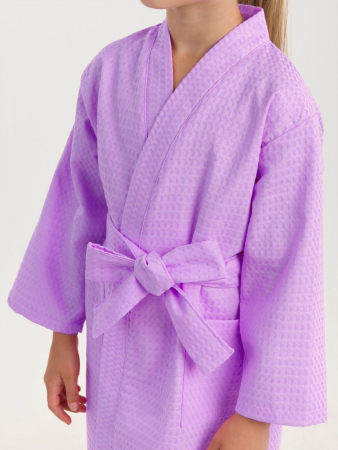 Детский вафельный халат / сиреневый