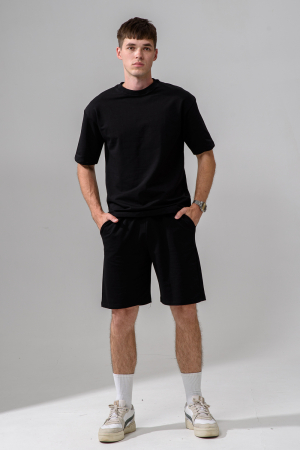 Мужской костюм с шортами 14486 / черный