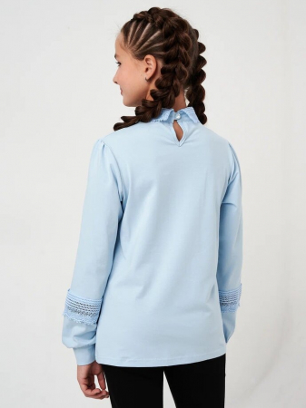 Детская блузка "Алена" длинный рукав / Голубой