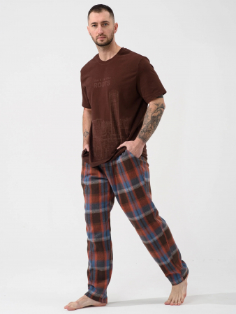 Мужская пижама "Огни ЕКБ" 2431-К/Ф / Коричневый