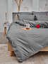 Постельное белье микрофибра-страйп / Светлый серый