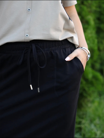 Женская юбка двухнитка / Черный