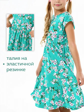Детское платье "Ласточка" / Цветущий сад на ментоле