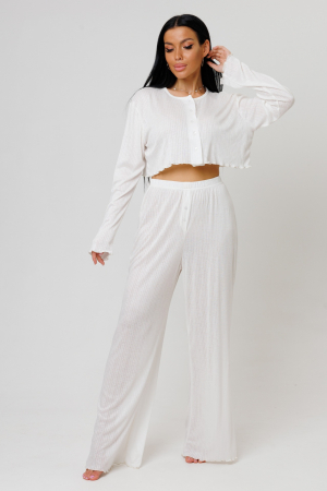 Женская пижама с брюками 2244 / Молочный