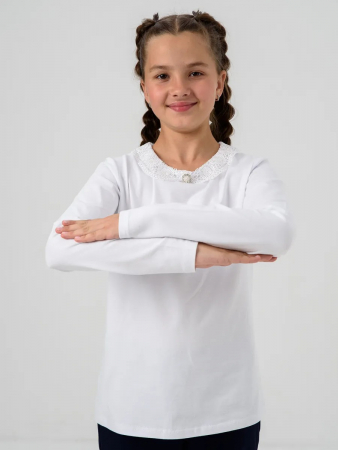 Детская блузка "Злата" длинный рукав / Белый
